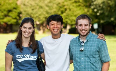 Three different students representing international studens on campus